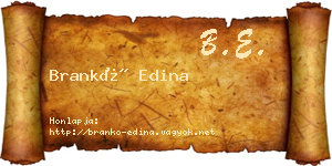 Brankó Edina névjegykártya